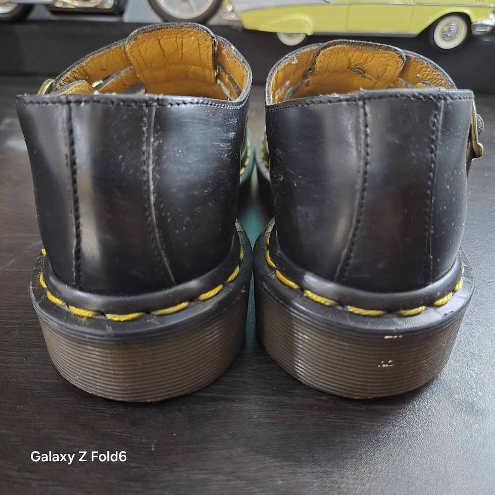 Vintage Dr Martens Girls Size 3 Mary Jane Black Leather Double Strap Doll Shoes - Picture 8 of 10